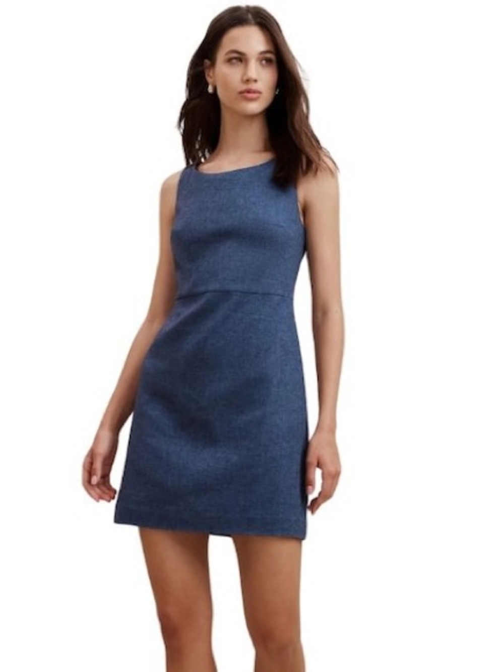 Banana Republic Sleeveless Linen-Blend Sheath Mini Dress